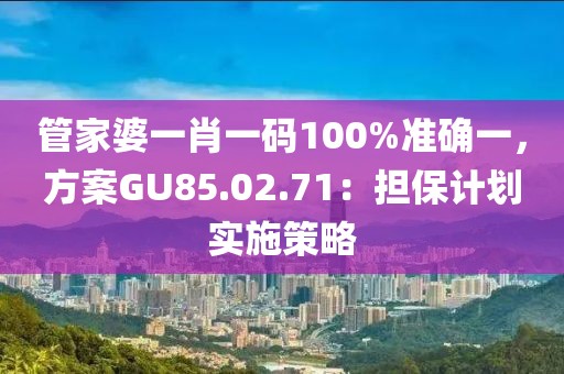 管家婆一肖一码100%准确一，方案GU85.02.71：担保计划实施策略