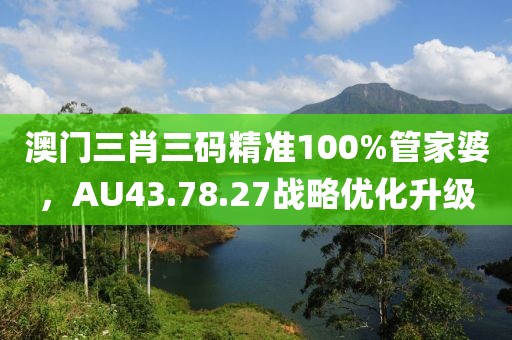 澳门三肖三码精准100%管家婆，AU43.78.27战略优化升级