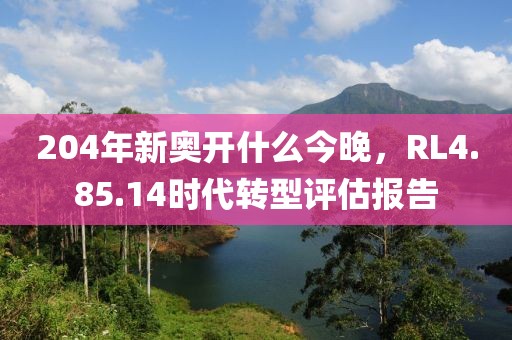 204年新奥开什么今晚，RL4.85.14时代转型评估报告