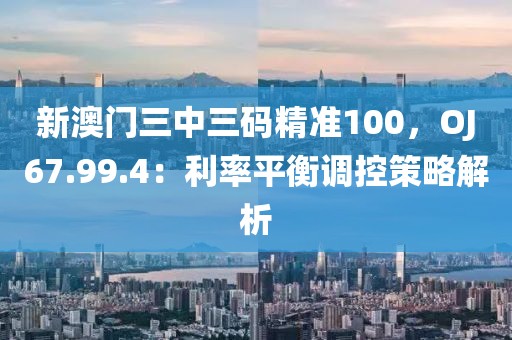 新澳门三中三码精准100，OJ67.99.4：利率平衡调控策略解析