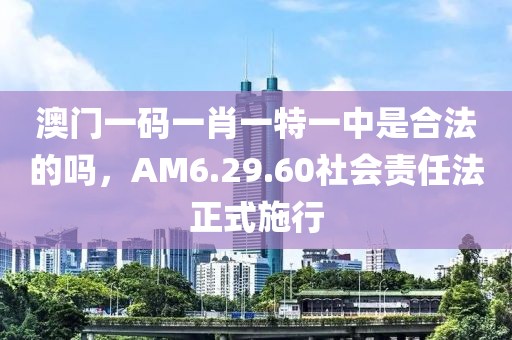 澳门一码一肖一特一中是合法的吗，AM6.29.60社会责任法正式施行