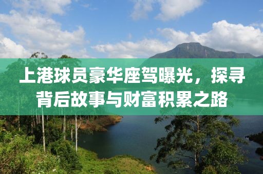 上港球员豪华座驾曝光，探寻背后故事与财富积累之路