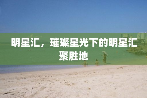 明星汇，璀璨星光下的明星汇聚胜地